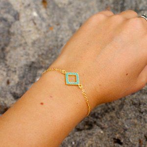 Free People Gold and Turquoise Bracelet, Jewelry